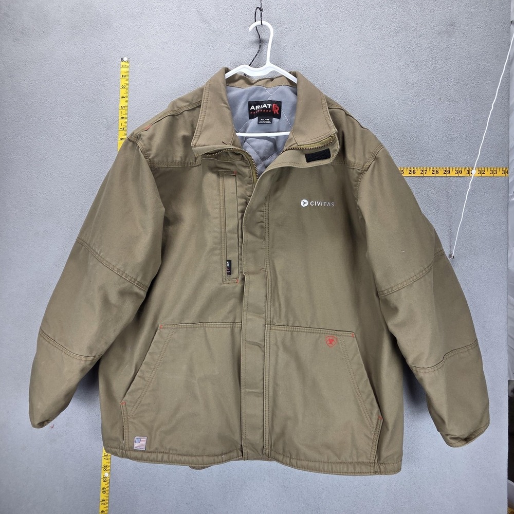 Ariat Jacket Mens 2XL Brown FR Workhorse Insulated Canvas Civitas‎ Quilted